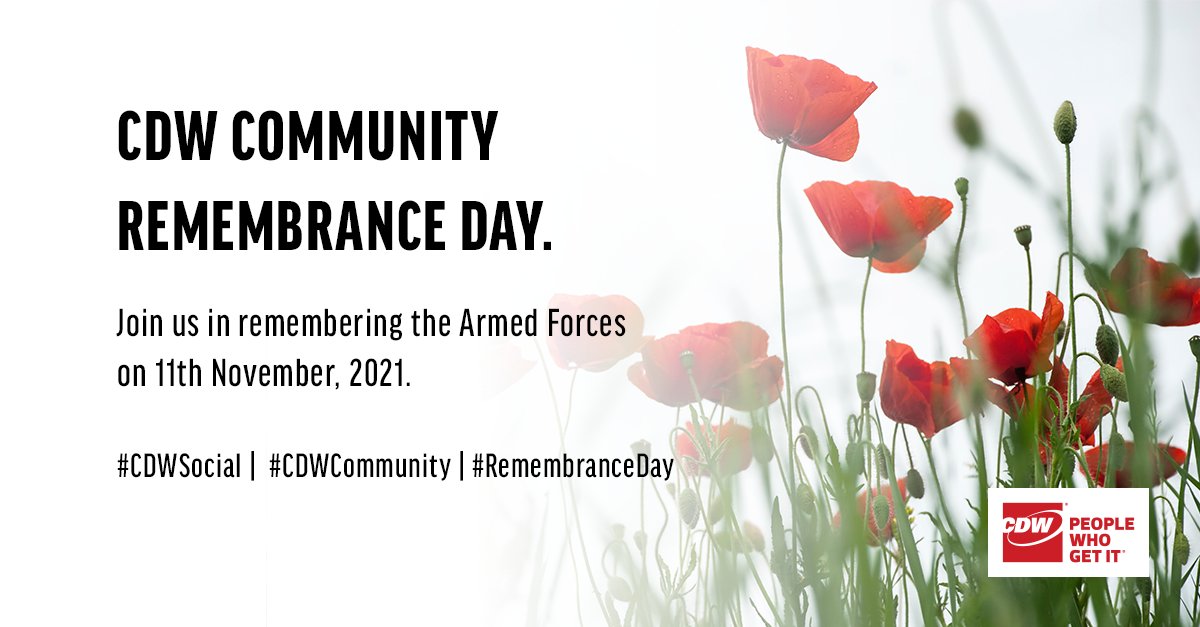CDW_UK's tweet photo. CDW UK Community have partnered with the Armed Forces Network (AFN) to come together for #Remembrance Day. Join us today by remembering the Armed Forces with a 2 minute silence at 11:00am. #CDWCommunity #CDWSocial https://t.co/Cav29OvEPY