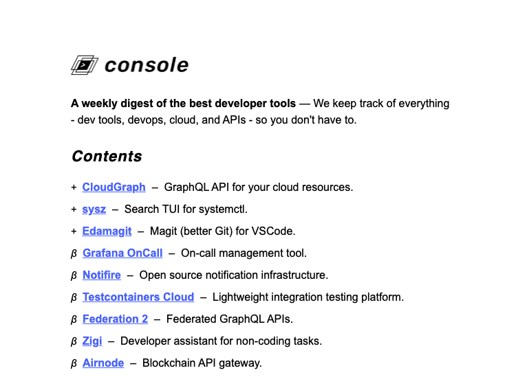 zigi_ai's tweet photo. Thank you, @consoledotdev for listing us on your weekly update digest of the best tools and beta releases for developers 🎉🎊😍
This news made our day! 🎉🌈😍
#developerhappiness #coding #burnout #productivity #AI
#reducethenoise https://t.co/Ef2c5ocjBb