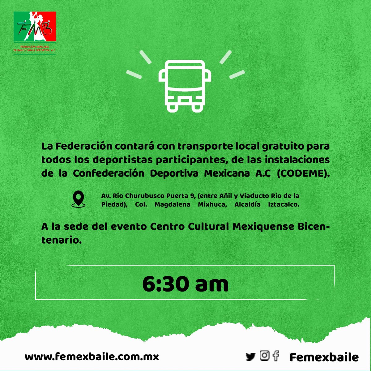 Femexbaile's tweet photo. Transporte Gratuito 🚌
Contáctanos por DM para proporcionarte más información detallada para tu traslado
#femexbaile #breaking2021 #breakingmexico https://t.co/ntuXMXBBto