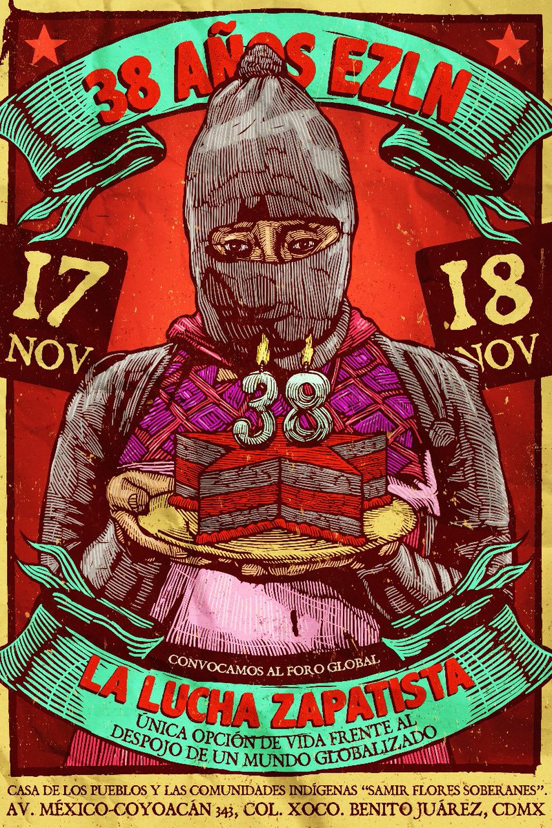 VIM_Media's tweet photo. “LA LUCHA ZAPATISTA” 👊🏾👊🏾
única opción de vida frente al despojo de un mundo globalizado 
17 y 18 de Noviembre, 11:00 Hrs. Casa de los Pueblos y Comunidades Indígenas “Samir Flores Soberanes” Ubicada en Av. México-Coyoacán 343, Col. Xoco. Benito Juárez. https://t.co/dX7paeCrMt