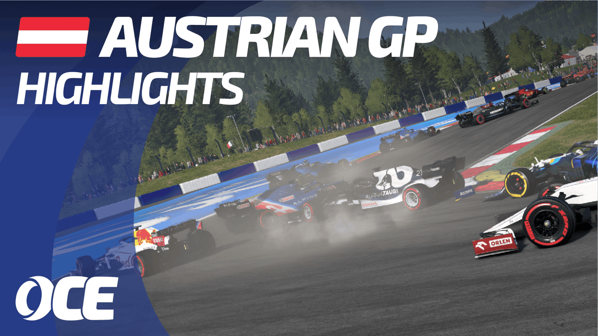 OCERacingLeague's tweet photo. 🔵We welcomed the Styrian hills and it did not disappoint! Check out the race highlights for OCE-RL 1 at Round 8. The Austrian Grand Prix!

🍿📺YouTube: https://t.co/wUdBP0FPdi

#OCERL1 #AustrianGP #F12021game #simracing #Highlights https://t.co/7zveKuOhci