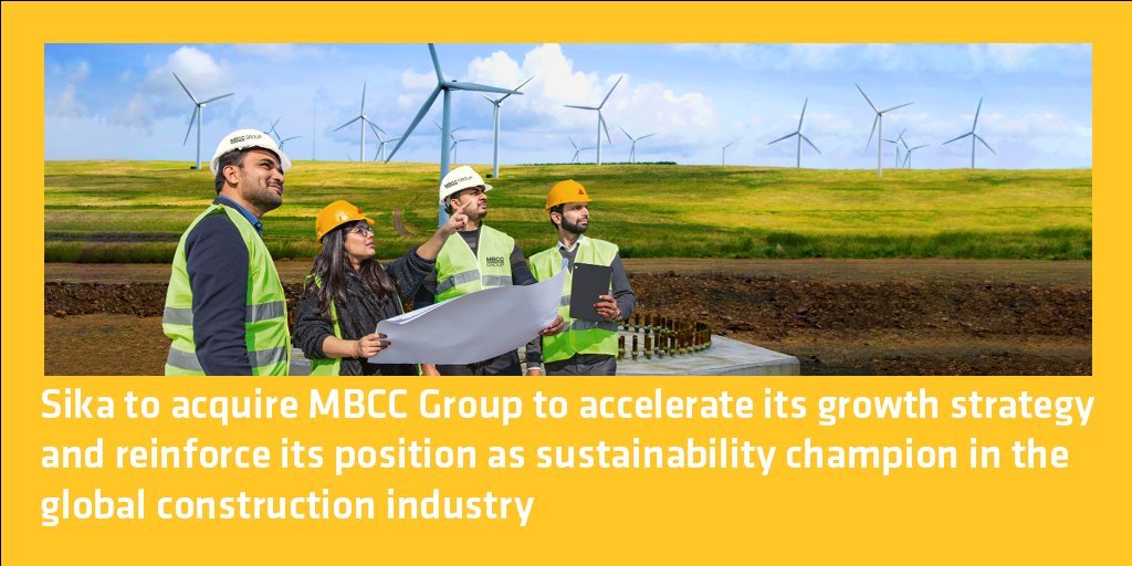 Sika's tweet photo. Sika has signed a definitive agreement to acquire @MBCCGroup, the former BASF Construction Chemicals, from an affiliate of Lone Star Funds, a global private equity firm. MBCC Group is a leading supplier in #ConstructionChemicals worldwide. 

Visit: https://t.co/FhgmlPAx9L https://t.co/YzxQVh1IGp