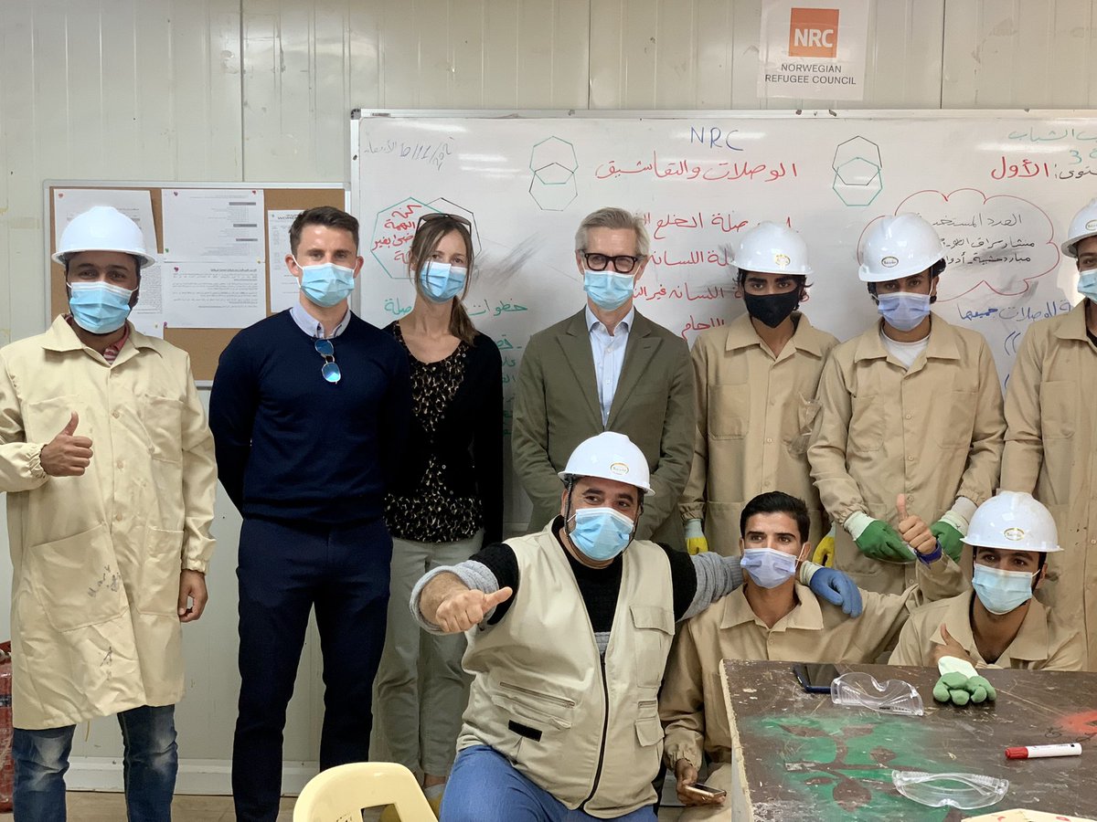 NorwayAmbJordan's tweet photo. Jordan is a genereous host to refugees from Syria. Visited Azraq camp with @NRC_MiddleEast and was impressed by the Syrian youth, women &amp; men, and all dedicated humanitarian staff. Over ten years after the crisis, the hardhips are still challenging. https://t.co/ahqcHihfC5