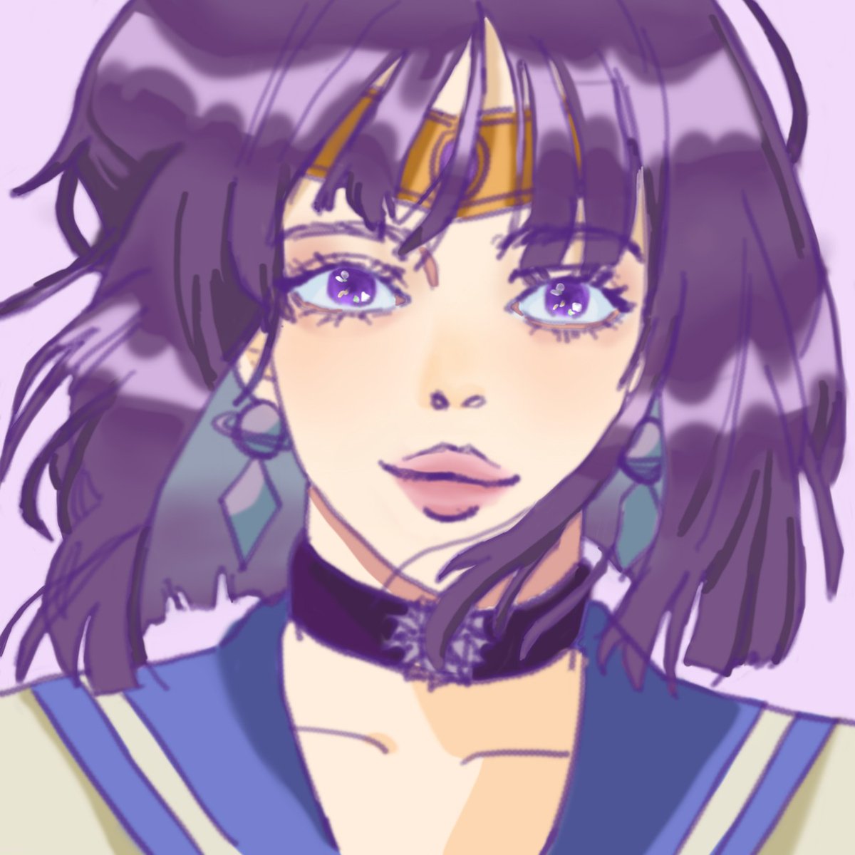draw_bollai's tweet photo. 보라머리알티타길래 새턴 얼굴보고 치여서 그려옴
반실사 처음으로 나름 성공(/∇＼*)｡o○♡
#새턴 #세일러문 https://t.co/RRG5omhxza