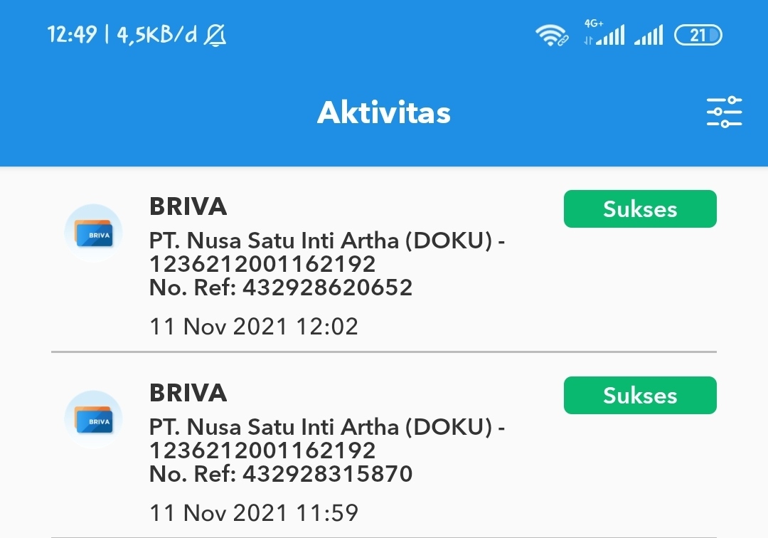 maulanadadank's tweet photo. @DOKUid Saya Membeli pulsa senilai 50rb melalui bima+ di bazar 11.11 dengan pembayaran melalui briva tapi gagal masuk, saya kirim dua kali dan saldo saya sudah berkurang 100 ribu tp tetap tidak ada pulsa masuk. Padahal transfer sudah berhasil semua
No 3 saya 089504654243 https://t.co/d4CnVtQKIu