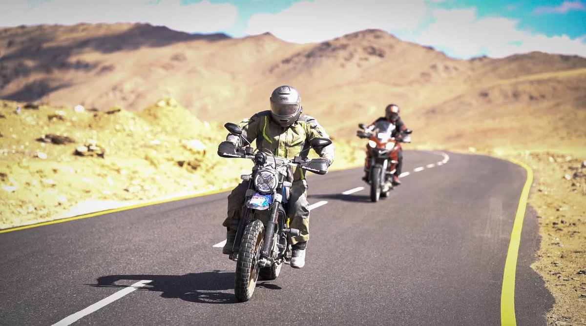 Ducati_India's tweet photo. Adventure belongs to those who dream bolder, and wilder. Snippets from the #DOCMumbai ride to Zanskar Valley, Ladakh in October!
#ZanskarValley #DucatiIndiaExpedition #Throwback #ThrowbackThursday https://t.co/jAAdgt6Zpl