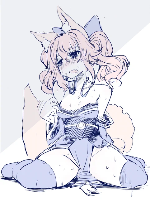 暑がりメスガキキャス狐 #玉藻の前 #キャス狐 https://t.co/kZ5H3XDSVR 