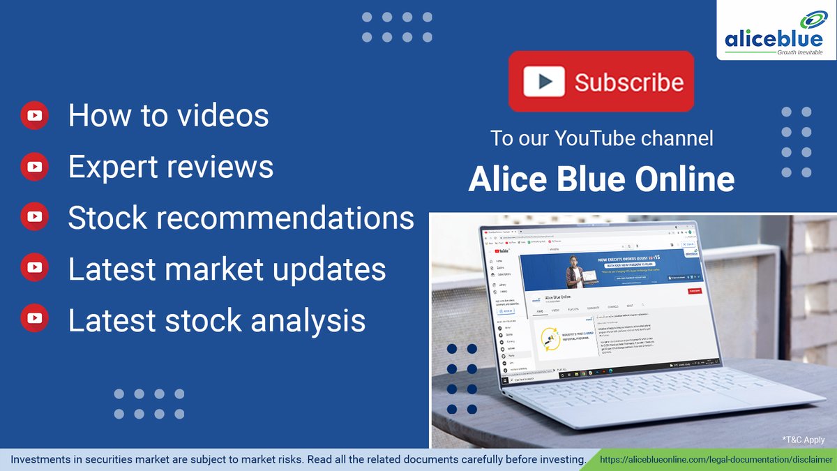 aliceblue_india's tweet photo. Want to know the latest market updates, how to use Alice blue products, and their benefits?
Subscribe to our channel today!
Click here - https://t.co/gLVXxf0Nxp
#Aliceblueonline #stockmarket #topstockanalysis #tradestore #traders #investors https://t.co/oUbcT2kf7A