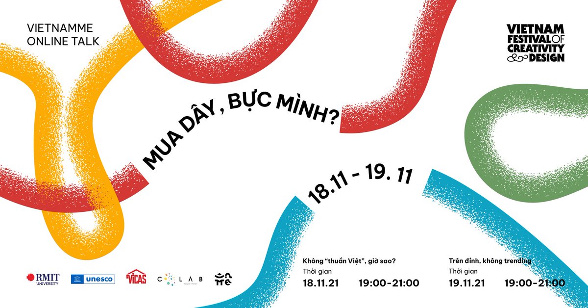 vfcd_events's tweet photo. By discussing elements that are “restraining” creativity in defined categories, the talk Mua Dây, Bực Mình aims to present a broader overview of the presence of Vietnamese elements in creative industries.
Follow event page for more info: https://t.co/RaoVS8kt3a https://t.co/B3N2zELFQk