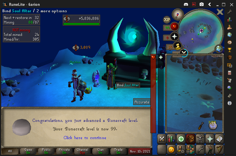 Gafergus_OSRS's tweet photo. 99 RC, with the pet 400K from 99, can I get a pog in the chat? https://t.co/kEzHaAKA4S