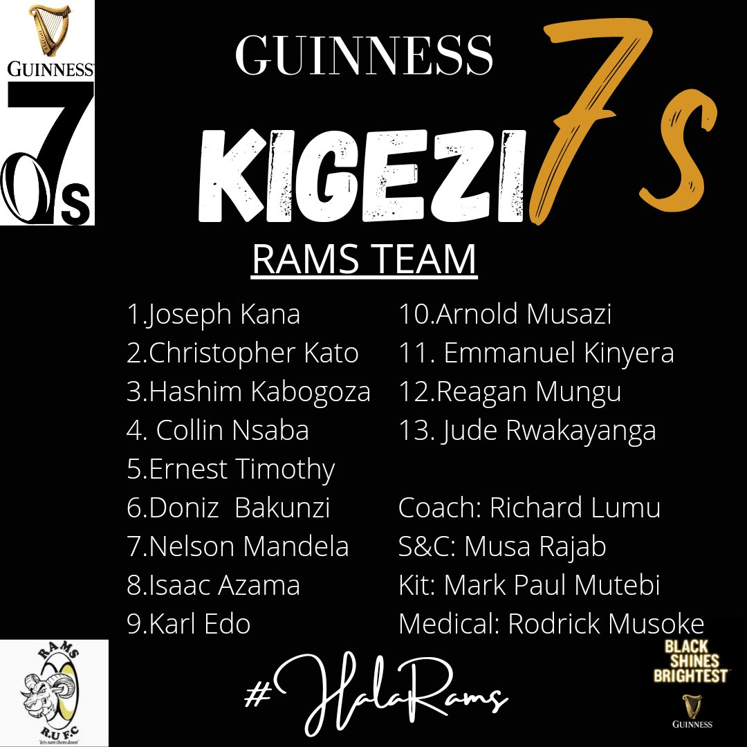 This is how we lineup this weekend in Kabale. 
Rukundo Egumeho😁
#HalaRams
#Kigezi7s
#Guinness7s