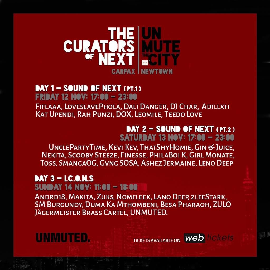 RushAuckland's tweet photo. THR CURATORS OF NEXT
UNMUTE THE CITY
CARFAX NEWTOWN
@GvngSosa_ Day 2 On Saturday 

Buy your tickets here!

https://t.co/PDvwEvZm5q https://t.co/iR53apCBCY