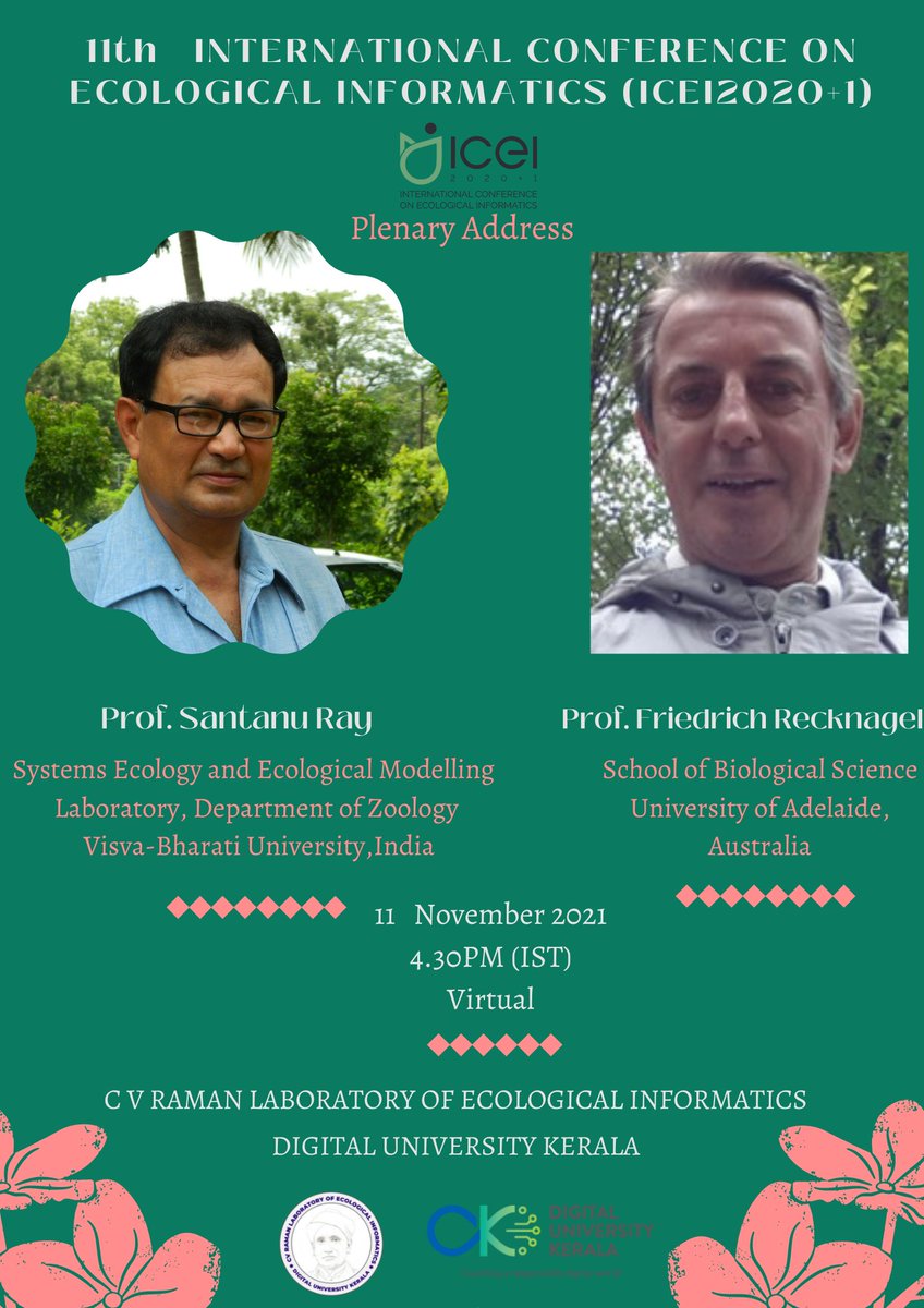 ICEIConf's tweet photo. Have an invigorating Day3 with  #ICEI2020+1 @ICEIConf 
Listen to 2 illustrious #scientists 
Prof Santanu Ray &amp;
Prof Friedrich Recknagel 
at 4.30 PM(IST) today 11Nov 2021!
#VirtualConference https://t.co/crmlQBeJED