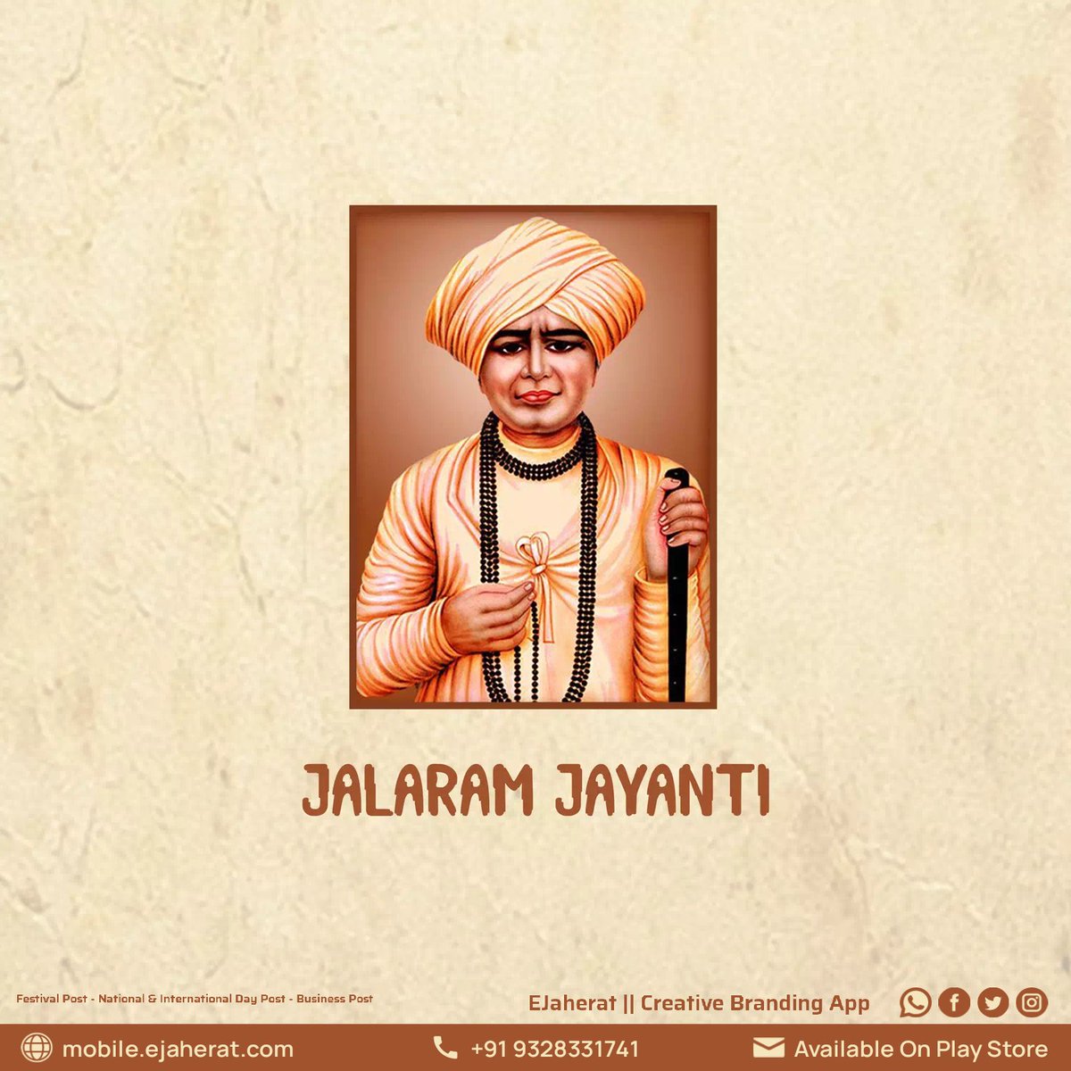 EJaherat's tweet photo. Happy Jalaram Jayanti

#happyjalaramjayanti #jalaramjayanti #jalarambapa #virpur #virpurjalaram #jayjalaram #bhagat #devotional #devotionalpost #eJaherat #festival #festivalpost https://t.co/GhJ6qxbbmc