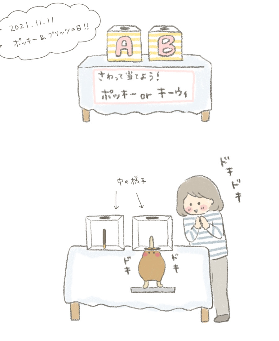 ポッキーなのかキーウィなのか ポッキープリッツの日 ポッキー ちょろぼー ゆるイラストの漫画