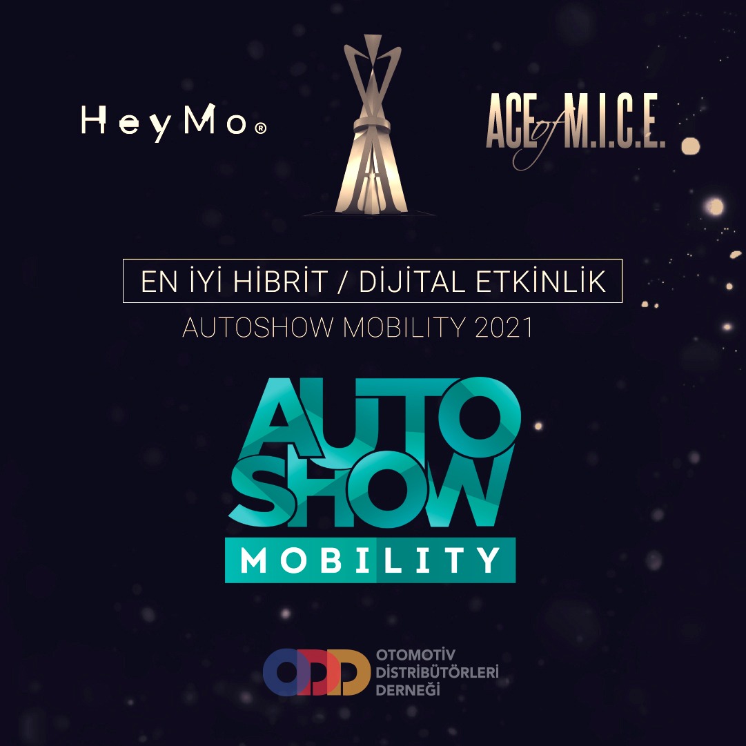 Autoshow 2021 Mobility, Ace of Mice ödüllerinde; En iyi Dijital/Hibrit Etkinlik ödülüne layık görüldü. Başta Heymo olmak üzere organizasyonumuzda emeği geçen herkese teşekkürlerimizi sunarız. @Hey__mo @aceofmice