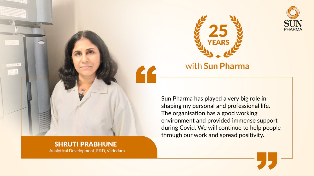 SunPharma_Live's tweet photo. For Shruti Prabhune, Sun Pharma has played a big role in her life. She works in Analytical Development, R&amp;D Vadodara leading a team of 30 analysts. This hard-working and passionate woman is always looking to spread positivity at work and in society.

#SunPharma #LifeAtSun https://t.co/iE5RGYt5A2