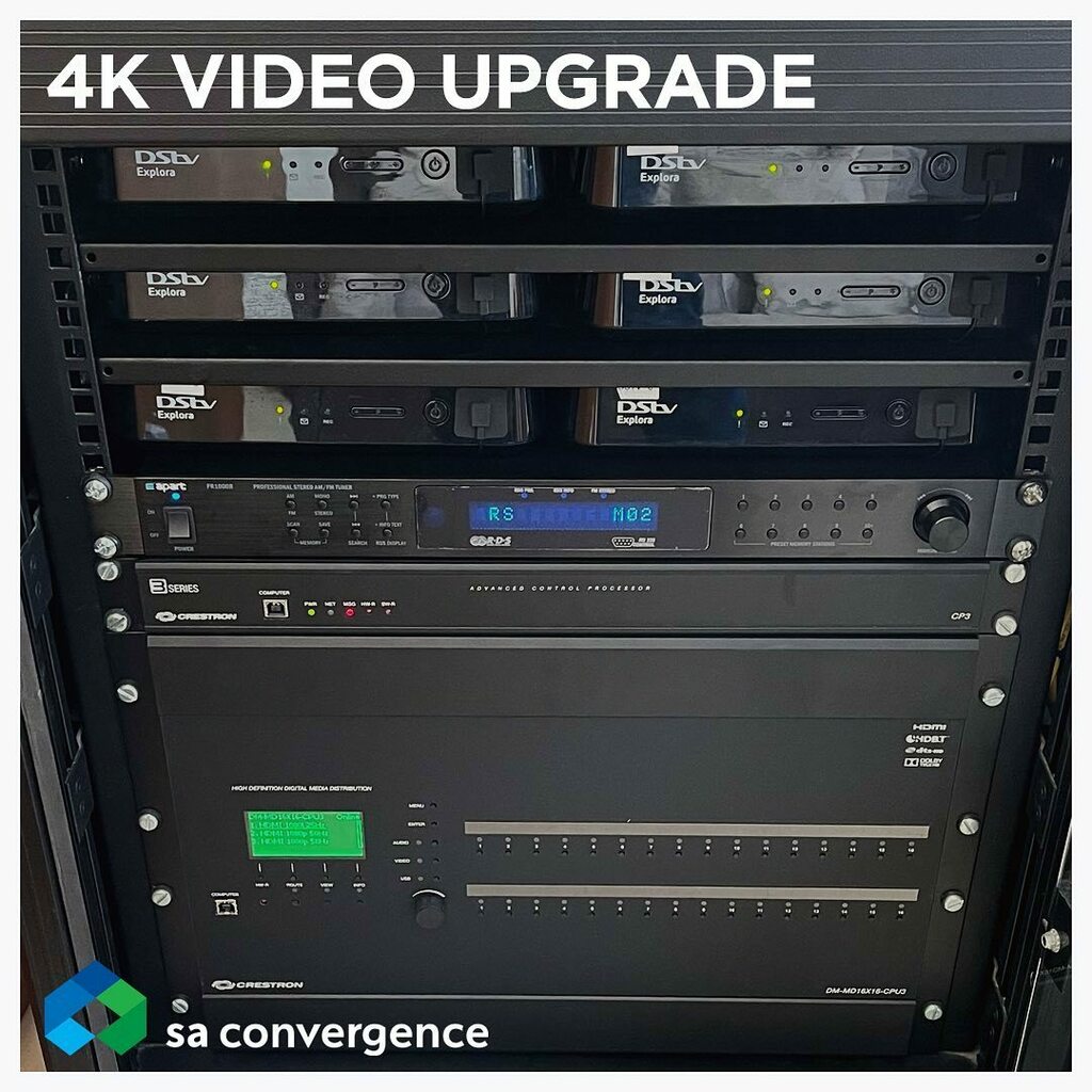 sa_convergence's tweet photo. Quick upgrade to an old analog video distribution system. Also new faster WiFi throughout the property. 12 Rooms with 4K UHD video, in ceiling speakers, lighting and aircon control from an easy-to-use WiFi handheld remote.

#luxuryhomesjohannesburg #luxurylifestyle #homeauto… https://t.co/ge5Bzx0GIa