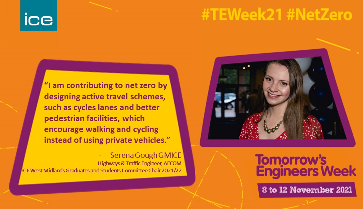 ICE West Midlands (@icewestmids) on Twitter photo "I am contributing to net zero by designing active travel schemes, such as cycles lanes and better pedestrian facilities" says <a href="/EngineerSerena/">Serena Gough</a>, #Highways & #Traffic Engineer, <a href="/AECOM/">AECOM</a> and current @icewmgs Chair.
#TEWeek21 <a href="/ICE_engineers/">ICE</a> <a href="/teweekuk/">Tomorrow's Engineers Week</a>
<a href="/_EngineeringUK/">EngineeringUK</a> "I am contributing to net zero by designing active travel schemes, such as cycles lanes and better pedestrian facilities" says <a href="/EngineerSerena/">Serena Gough</a>, #Highways & #Traffic Engineer, <a href="/AECOM/">AECOM</a> and current @icewmgs Chair.
#TEWeek21 <a href="/ICE_engineers/">ICE</a> <a href="/teweekuk/">Tomorrow's Engineers Week</a>
<a href="/_EngineeringUK/">EngineeringUK</a>