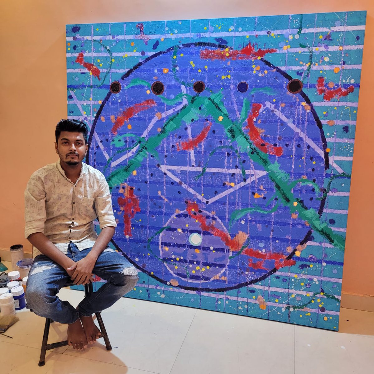 chawan_omkar's tweet photo. 5 stones.
Acrylic on canvas. 
6 ft X 6 ft.
#acryliconcanvas #5stones #Abstract #abstractexpressionism #abstractexpressionist #chawanomkarstudio #feelings #emotions #mom #indianartist #contemporaryart #contemporaryartist #struggle #Hardwork #art #UNIVERSE #galaxy #Stars #Silence https://t.co/TJ3Roo900r