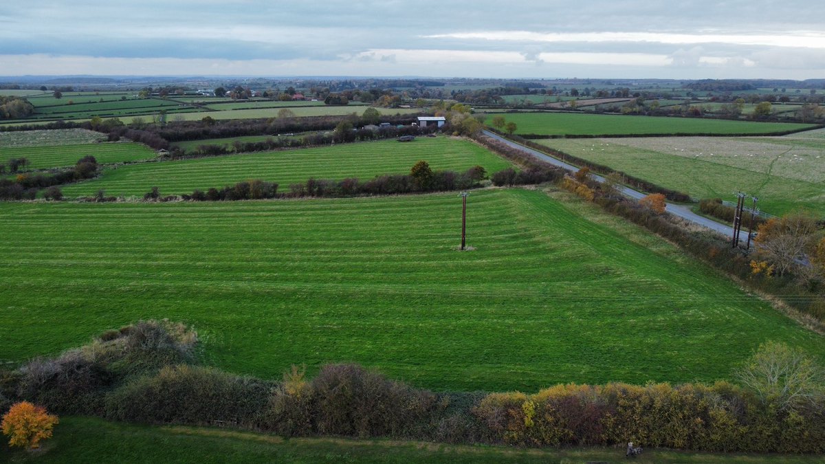 Some well-preserved ridge and furrow in Nottinghamshire, photographed yesterday as the daylight started to fade. #medieval #Archaeology #landscapearchaeology #landscape #dronephotography #localhistory