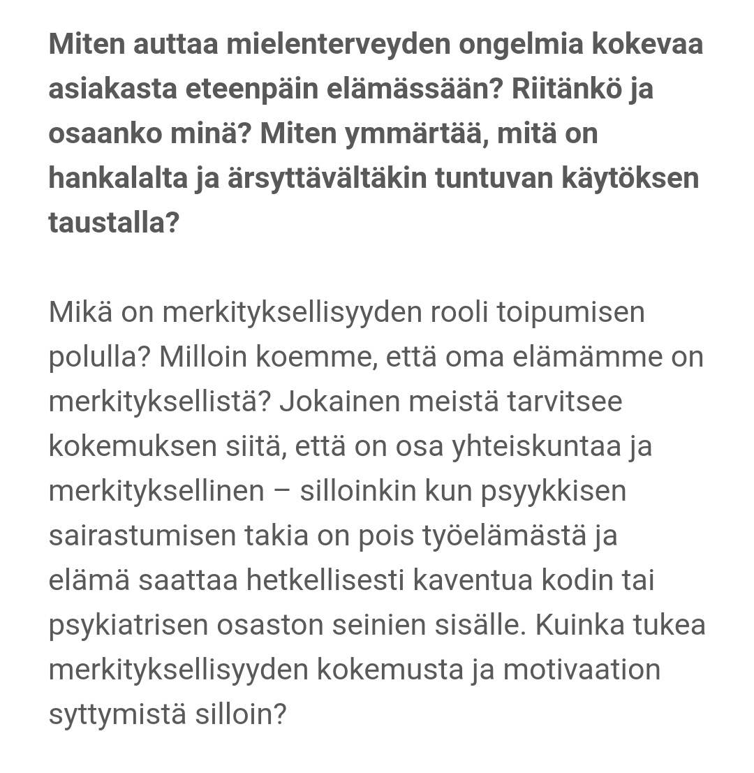 HankeIisakki's tweet photo. Tänään olemme MTKL:n koulutuksessa pohtimassa, mitä toipumislähtöinen ajattelutapa tarkoittaa ja miten sitä voi soveltaa työssämme osatyökykyisten parissa. #työkyvyntuki https://t.co/OuvcSf6T5v