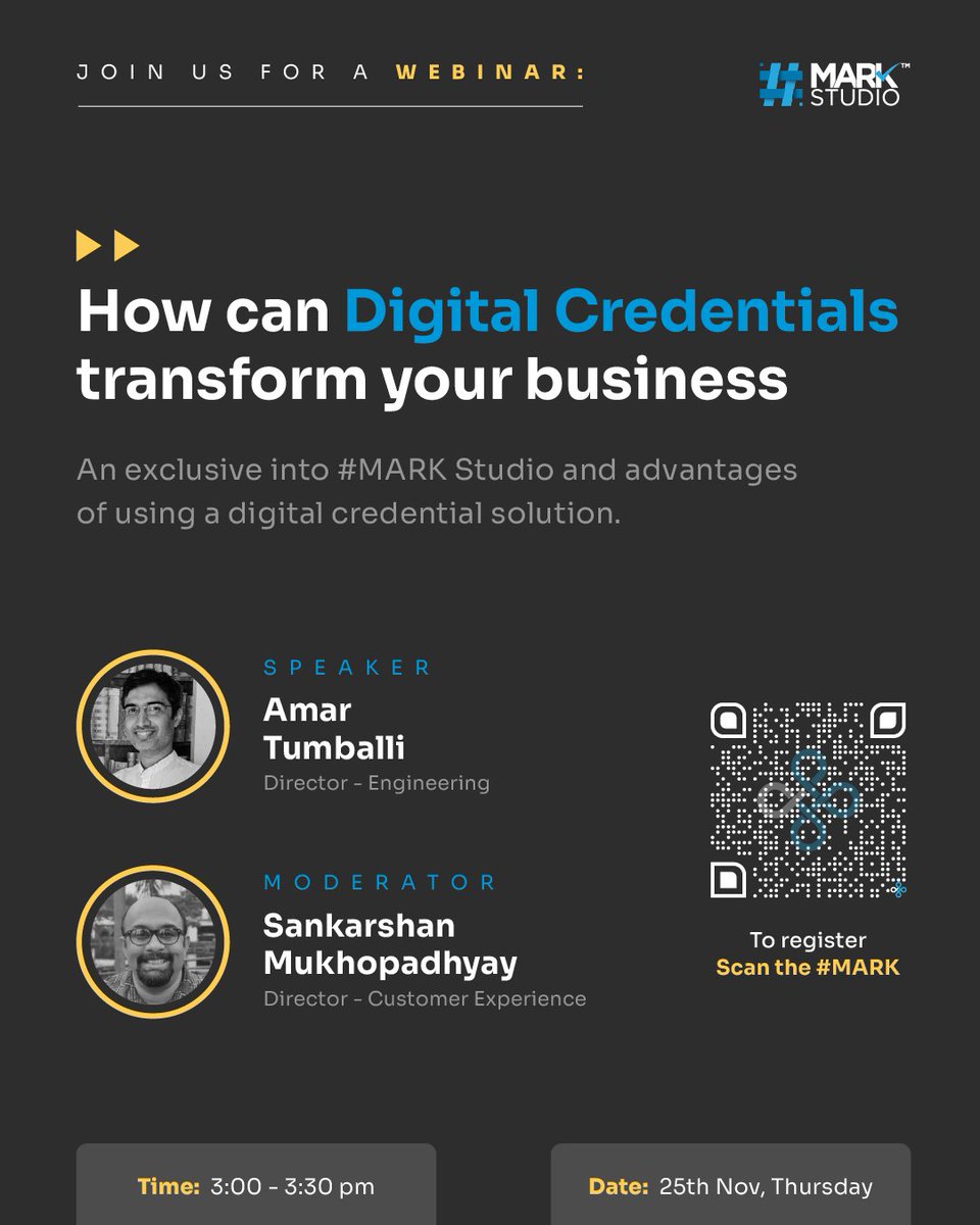 dhiwaynetworks's tweet photo. Come and join us on our upcoming webinar to learn how #MARKStudio can help you build a stream of experiences for your customers and benefit from using our tamper-proof, portable trust marks like #MARKs.
Register here: https://t.co/lE33TMmwO5
#webinar #blockchaintechnology https://t.co/jy5zhyX0RC