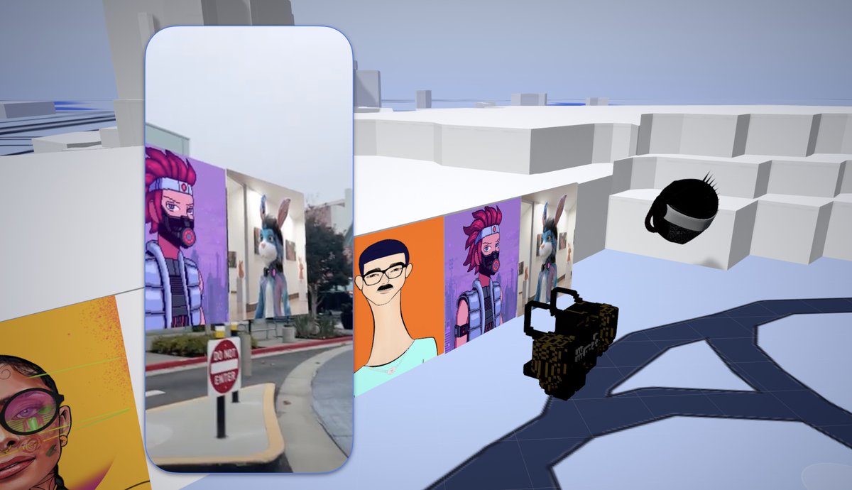 SharedSpacesApp's tweet photo. Here's a view of more available works for your Remix, from our #NFT friends - These assets sit inside the digital twin editor, ready for to drag &amp; drop to create a  new masterpiece of your own imagination. https://t.co/jxPAVyuLjX