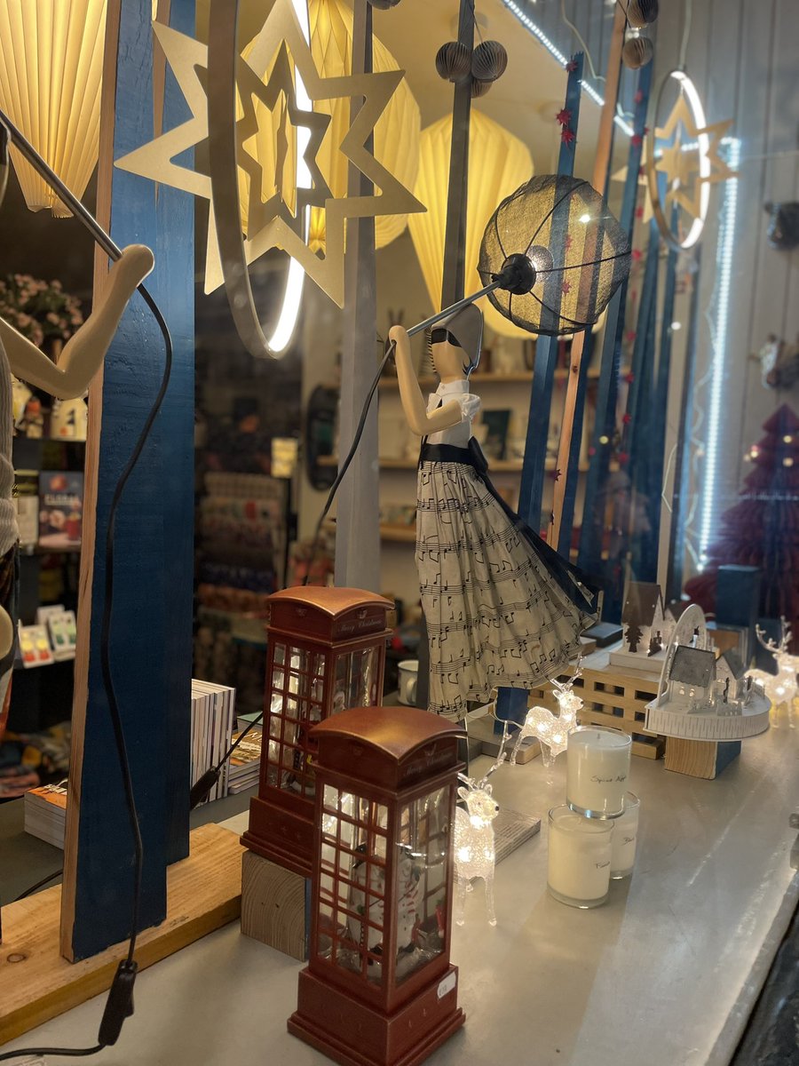 get2flux's tweet photo. Late night last night completing the Christmas window in Flux. Check out the repurposed Christmas trees made from Offcuts from a space rocket! Loved making these with my daughter.  #wildchilddesigns #christmaswindows #get2flux #Edinburgh https://t.co/sI6Xyitf7x
