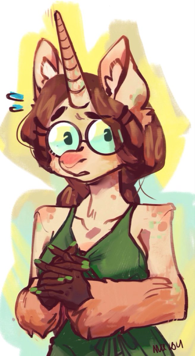 DelRosaRae's tweet photo. @Raddaradd Hmm, unicorn girl 🥴🥴 except I gave her five fingers cause I didn’t realize she had 3 only https://t.co/N5iON7wlOT