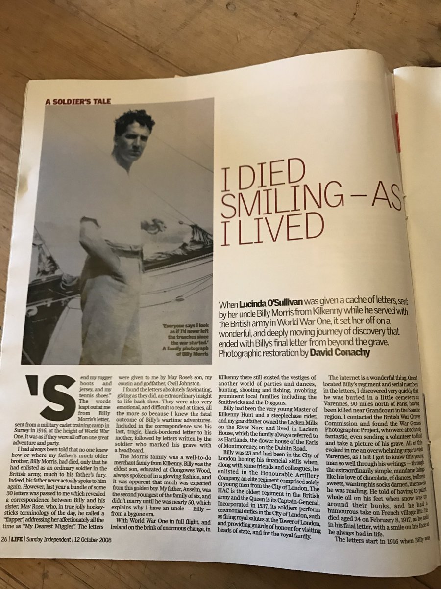 LucindasIreland's tweet photo. Remembering my father’s elder brother Billy Morris from Kilkenny who was killed at the Somme and whose grave we found in Varennes. #WW1 #11/11/1918 #warended #warmemorialkilkenny https://t.co/dnUQ2GTTYm