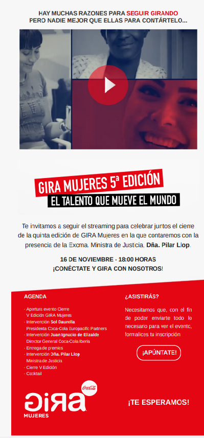 cadealmeria's tweet photo. 🤩 No queda nada para conocer a las ganadoras de la 5ª edición del programa #GIRAMujeres @CocaColaEP_es. 

🔜 16 noviembre 
⏰ 18 h. 

📺 Podrás seguir toda la retransmisión en streaming desde ▶️https://t.co/P8OV0B64wD

🙋‍♀️¡No te lo pierdas! 🍀 SUERTE a todas las finalistas https://t.co/NZvjs9Y7jO