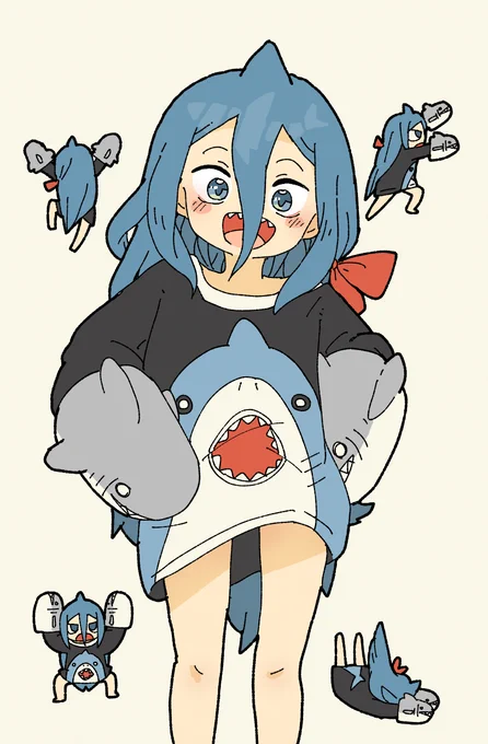 近所にサメってる服が
売ってたから
着させてみた🦈 