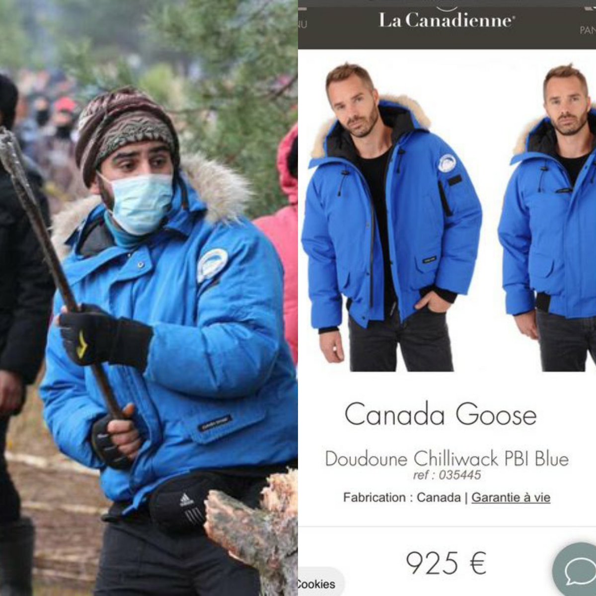 GilbertCollard's tweet photo. Regardez le nouvel uniforme de l'armée de luxe de l'#immigration, un blouson #CanadaGoose à 925€ : ils nous prennent vraiment pour des cons ! https://t.co/IWjQA3oe7h