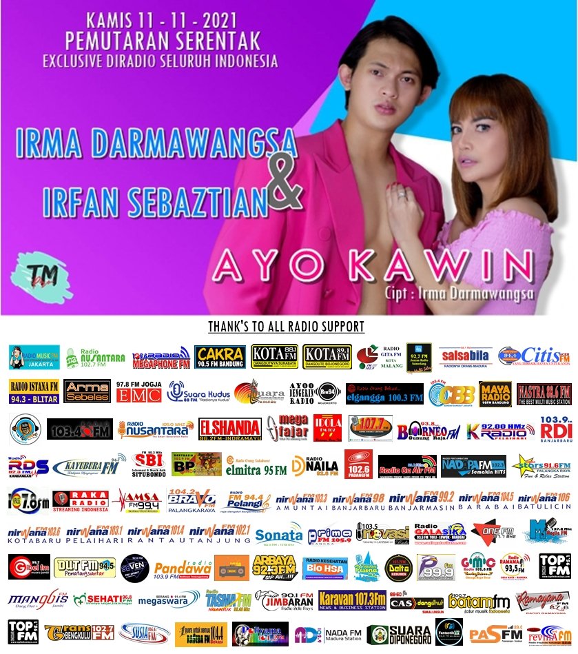 RadioIstanaBlt's tweet photo. Dengerin 📟 @RadioIstanaBlt hari ini 📆 11/11/2021 🎣 #PemutaranPerdana 👉 @irmadarmawangsa ft @IrfanSebaztian - Ayo Kawin 👈 CC #TMProduction @DennyPromotion https://t.co/MUZZZ0XvfN