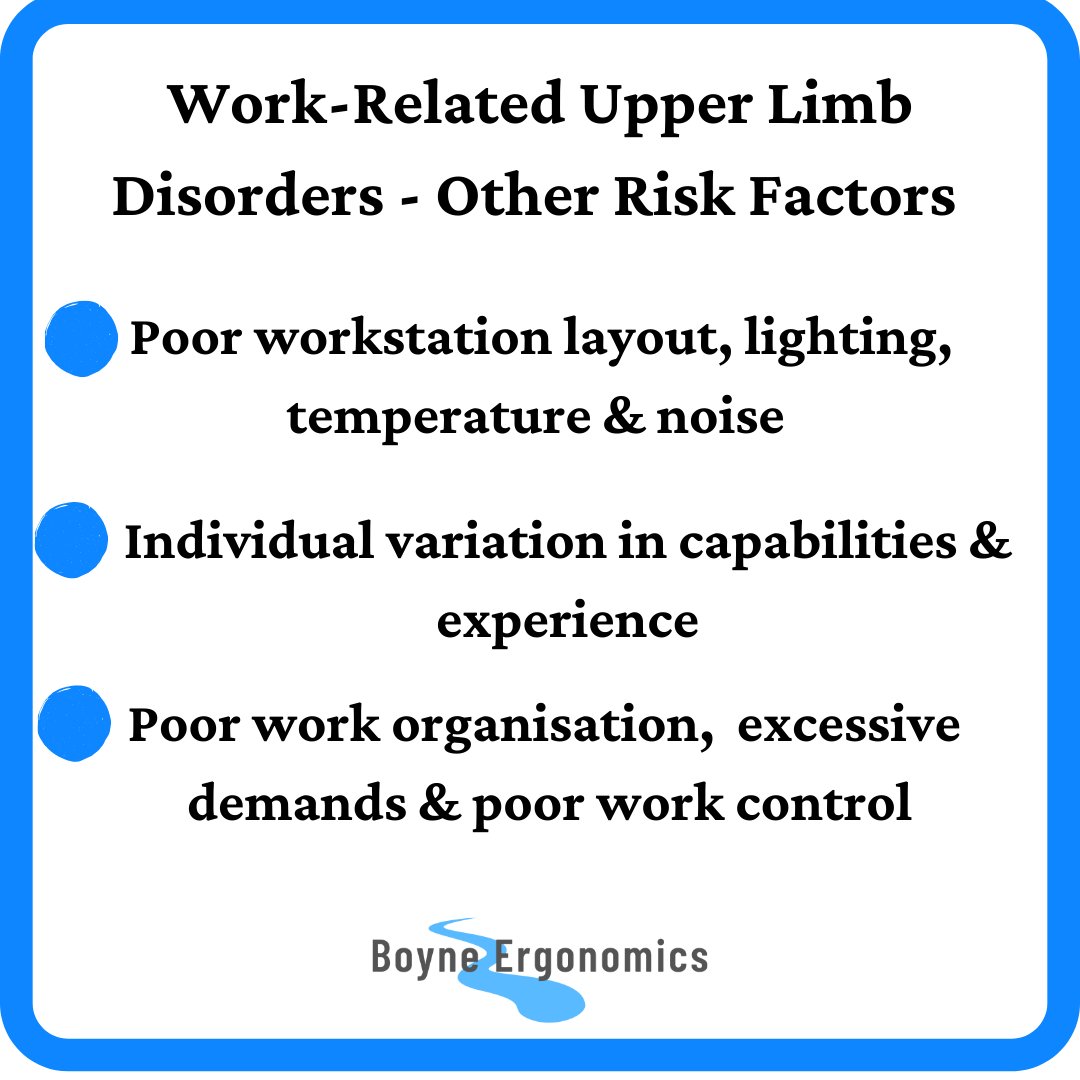 niamh_pentony's tweet photo. Other risk factors to be considered in the development of WRULDs include workplace factors, environmental factors &amp; individual factors 
#WRULD #EUHealthyWorkplaces #Ergonomics https://t.co/uEl0jMeqWY
