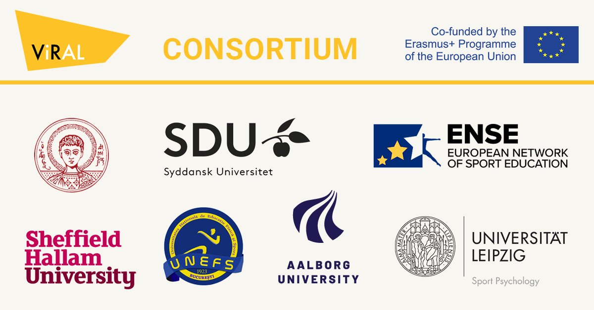 Who is involved in the #ViRAL project? Our consortium includes a mixture of academics and policymakers from 7 institutions based in Greece, Romania, Denmark, Germany, Austria, and England. So glad to be working with you! #VirtualReality #AntiDoping #ErasmusPlus