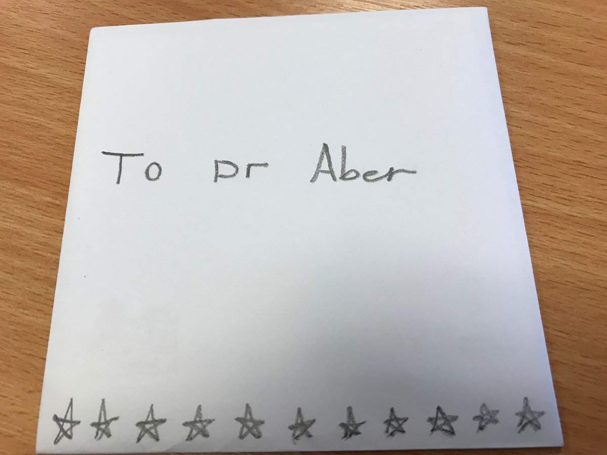 AberEaqub's tweet photo. Received this morning; from a 9 years old little girl.
Simple yet massively appreciated gesture.
# kids doc
# choose paediatrics https://t.co/gmAFrbAnGA