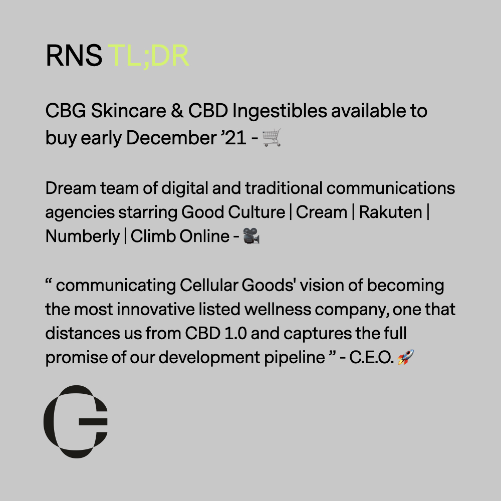 RNS: cbx.nz/3F6Rjfq Final preparations for launch, an insight in to our leading lineup of communications agencies, focusing the vision as we look to 2022 and beyond. #scienceofwellbeing #CBX #CBG #CBD