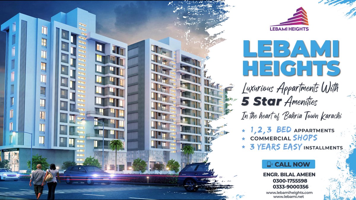 WadanaGo's tweet photo. Lebami Heights features the great combination of  luxury, high quality, excellence and class

📞 0300-1755598
���� https://t.co/9lXzXHdRmS
🌐 https://t.co/q0TByFHULF
#bahria #BahriaTownKarachi #BahriaTown #BTK #Karachi #propertyinvestment #realestate #shops #showrooms #investments https://t.co/lSH1IWOn62