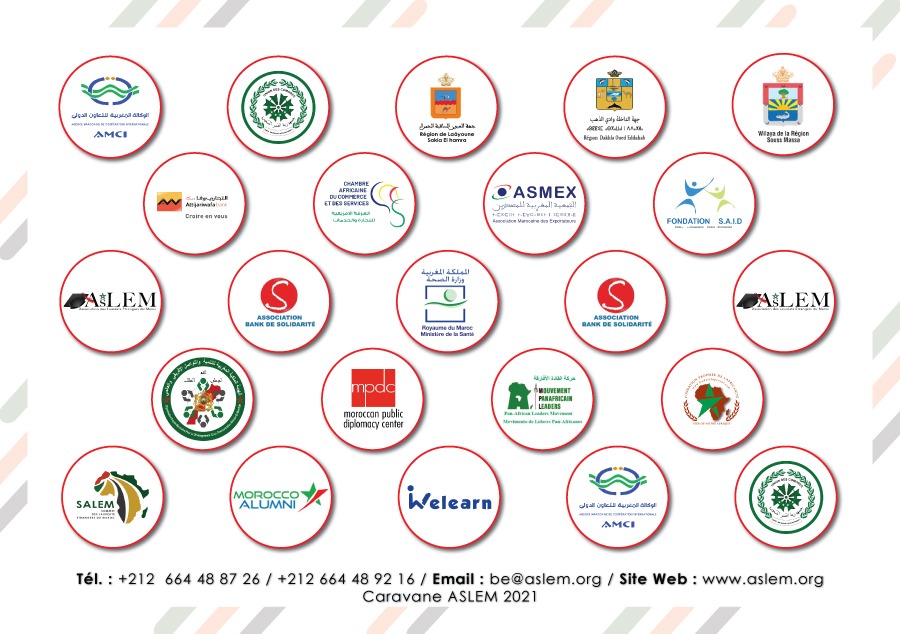 aslem_org's tweet photo. #NosPartenaires :
Nous vous remercions pour votre confiance, ainsi que votre participation à la #caravane_aslem2021.
#Comores #AMCI #MSanté #ATTIJARIWAFABANK #Dakhla #Agadir #Laayoune #ASMEX #BANKSOLIDARITE #CACS #Welearn #FondaSAID #ORMDC #MPL #MoroccoAlumni #MPDC #CESE #maroc https://t.co/lJS81cNsID