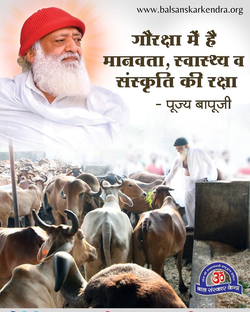Gori1m's tweet photo. @LokKalyanSetu Sant Shri Asaramji Bapu सत्संग में बताया है "देशी गाय के दर्शन व स्पर्श से पवित्रता आती है,पापों का नाश होता है।" गोधूलि (गाय की चरणरज) का तिलक करने से भाग्य की रेखाएँ बदल जाती हैं। 'स्कन्द पुराण' मे गौ-माता में सभी तीर्थो और देवताओ का निवास बताया गया है ।
#गोपाष्टमी https://t.co/LLWJcLm17K