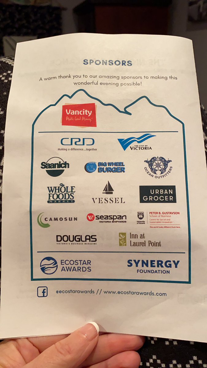 kathelburt's tweet photo. Warm thank you to all of the #2021EcoStarAwards sponsors @Vancity @crd_bc @CityOfVictoria @saanich @BigWheelBurger @OceanOutfitter @WholeFoods #Vessel #UrbanGrocer @Camosun @Seaspan @green_uvic @Douglasmagazine @LaurelPoint #SynergyFoundation #sparkinnovation #activatechange https://t.co/V6XjTOxI3m