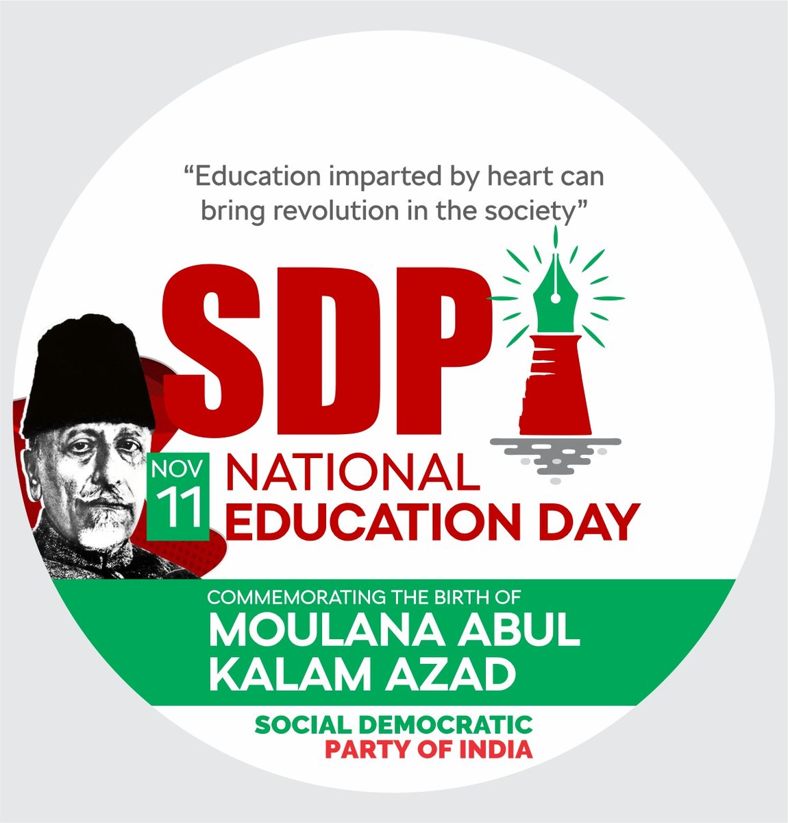 BaigSdpi's tweet photo. #NationalEducationDay 
#Birthofmaulanaabulkalamazad https://t.co/krsH3Ej0P9