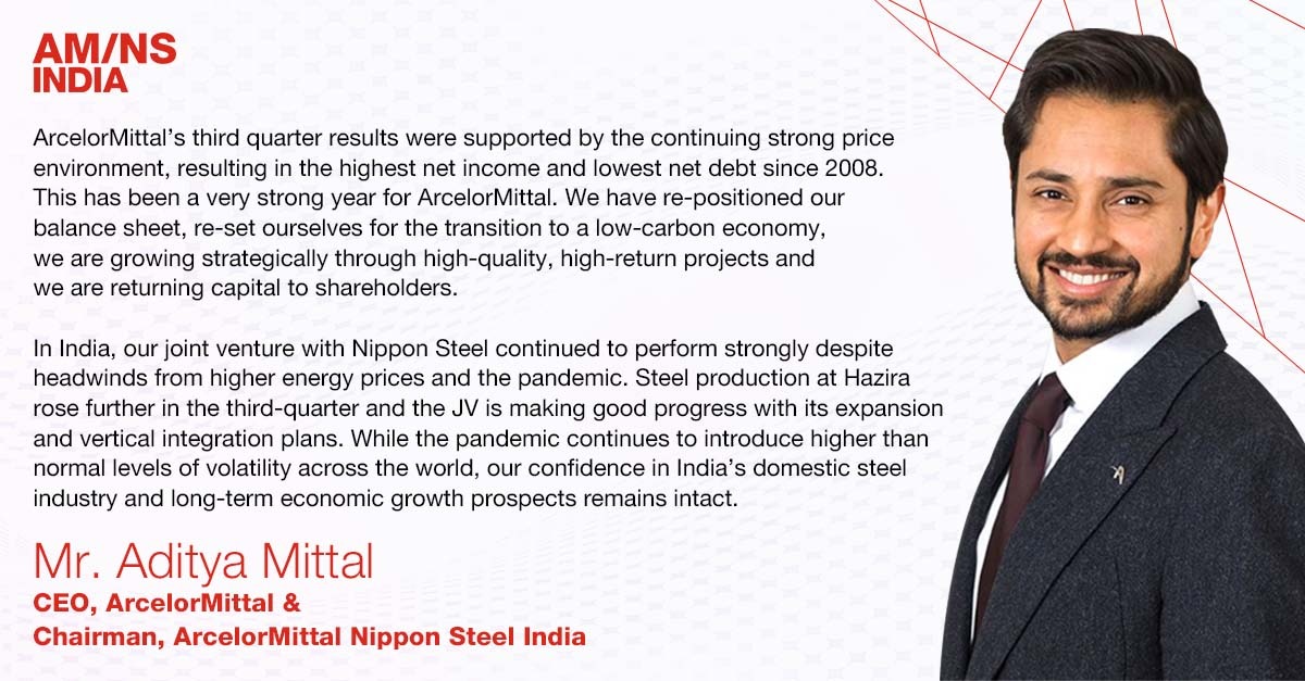 ArcelorMittal Nippon Steel India on X: Aditya Mittal, CEO