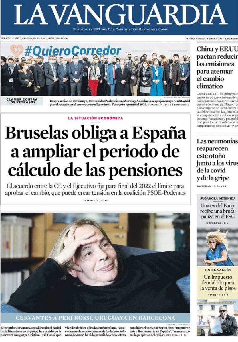 lerrouxistaCs's tweet photo. Se le caducan 97.000 vacunas a la Generalitat ➡️ Portada en La Vanguardia 
Se le caducan 100.000 vacunas a la Comunidad de Madrid. ➡️ Hablemos de Bruselas https://t.co/yAXSI2FhEG