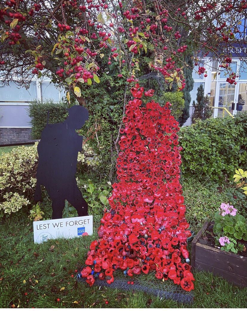 wokinghighart's tweet photo. Lest We Forget. Poppy installation created by Year 7 @WokingHigh https://t.co/mAZeJG47Q3