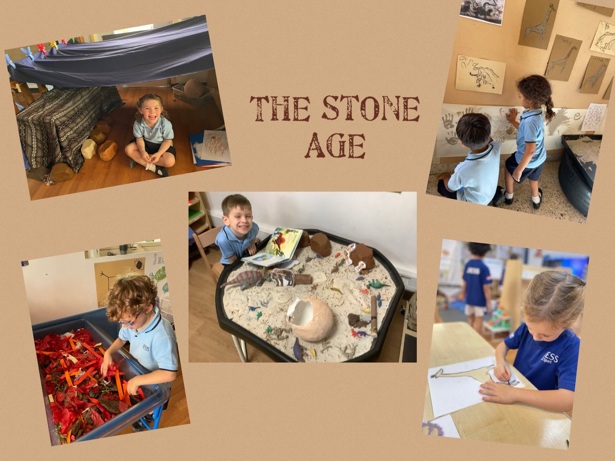 JESSPrimaryFS2's tweet photo. This week the children @JESSPrimaryFS2 traveled back
to the Stone Age. The classrooms were transformed into caves with primitive art work of prehistoric animals. They even went on a hunt for their lunch! #JESSPriLearningEnvironments #JESSPriCreativity https://t.co/aGcrzjg8VO