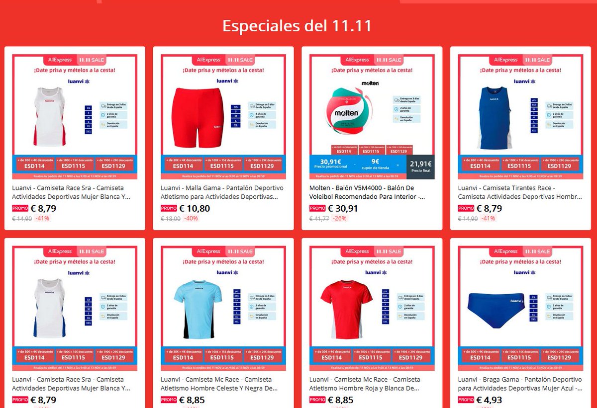 CholloRunning's tweet photo. En la tienda de Luanvi en #CholloALI tienen un montón de ropa y accesorios de deporte rebajados por el #11del11
➡️https://t.co/n0zcjcwq9F https://t.co/0L2C4b9Amj