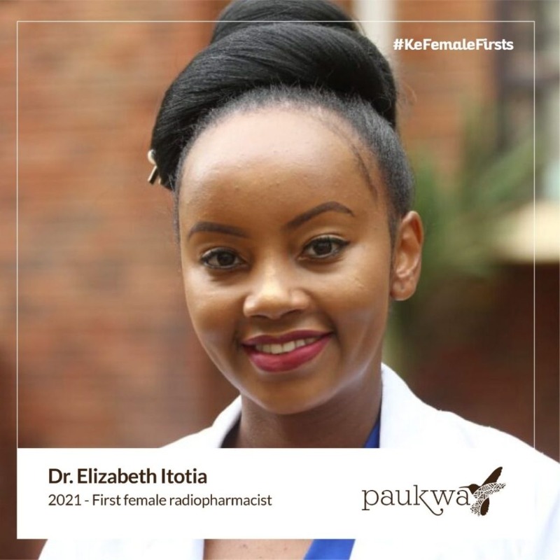 paukwa's tweet photo. Dr. Elizabeth Itotia made a promise to herself in class seven to delve into the mysteries of cancer. Today, she promotes patient-centred cancer care and is the first female radiopharmacist in Kenya. #KeFemaleFirsts https://t.co/TkxlokWSSr